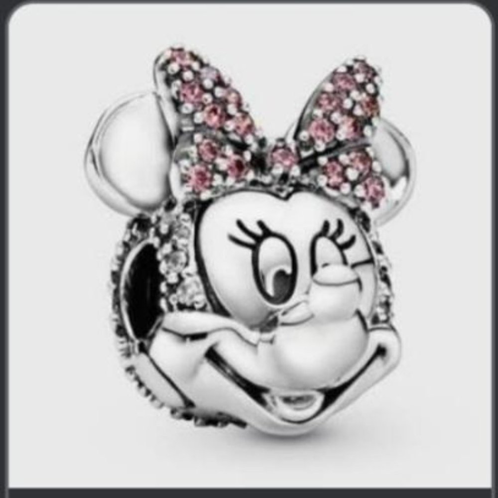 Pandora Disney Minnie Mouse Pink Pave Bow Clip